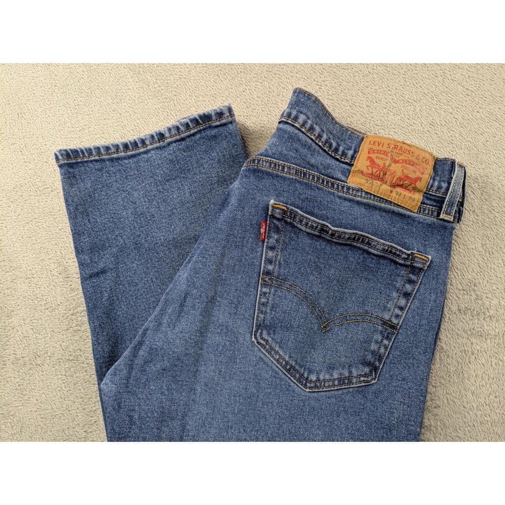 Levis 505 Regular Fit Straight Leg Mens Blue Denim Jeans W34 L29 00505-1824
